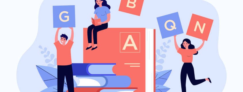 Tiny people near dictionary learning language